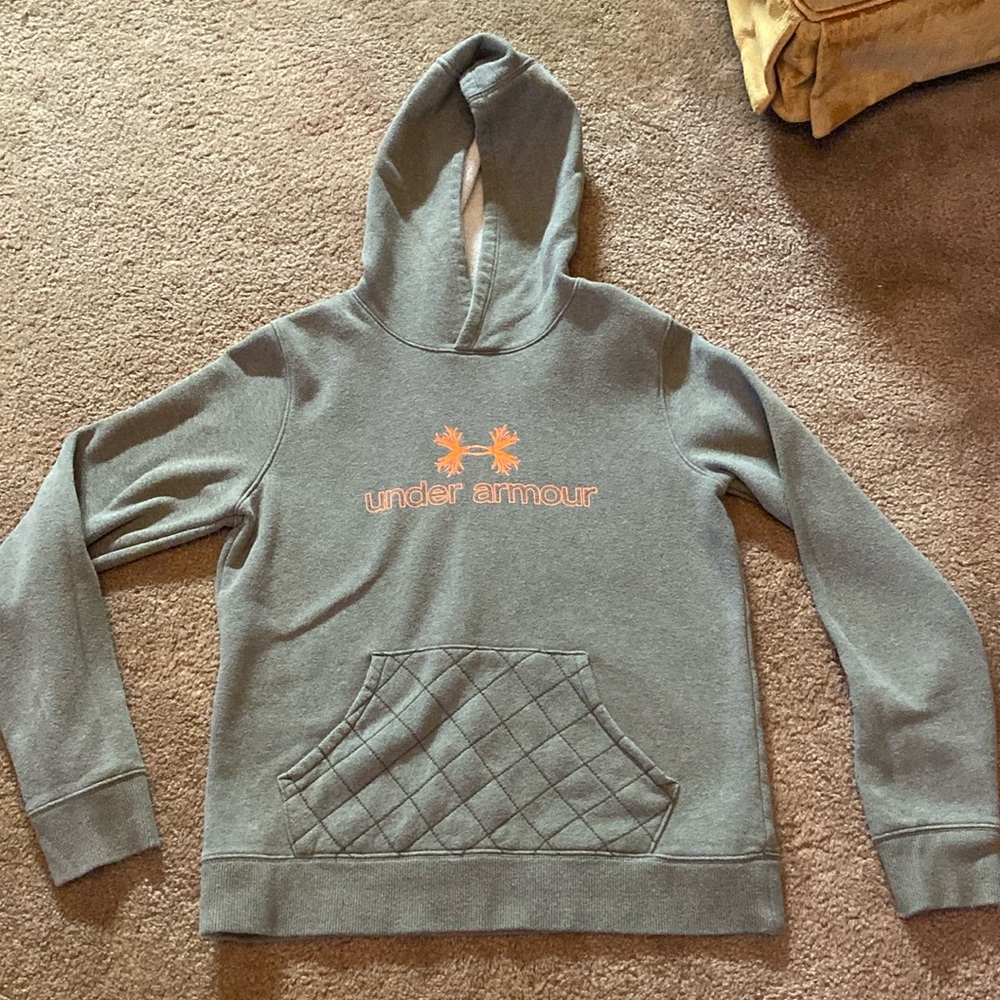 olive green under armor hoodie size small